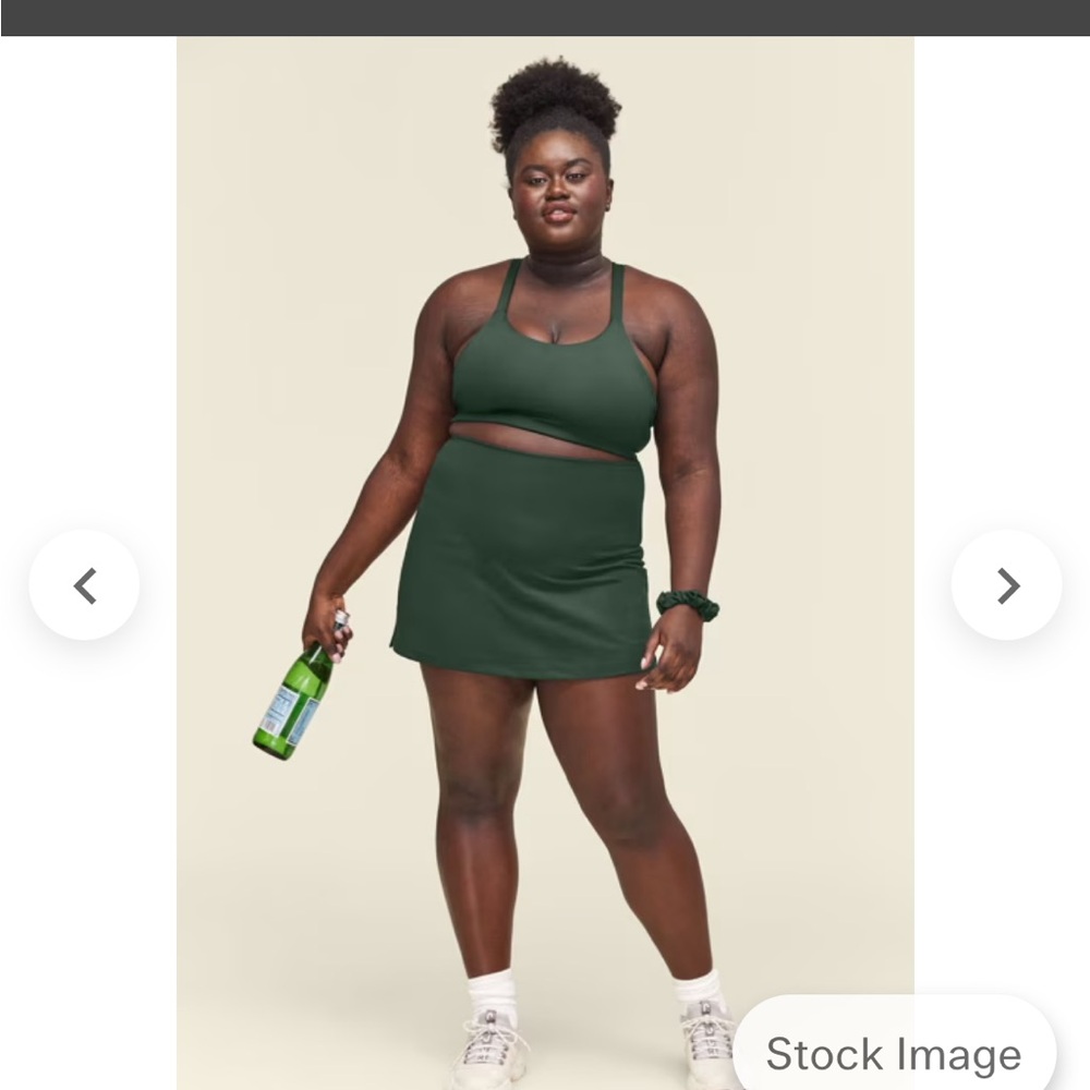 Girlfriend Collective Mini Skort, Forest Green